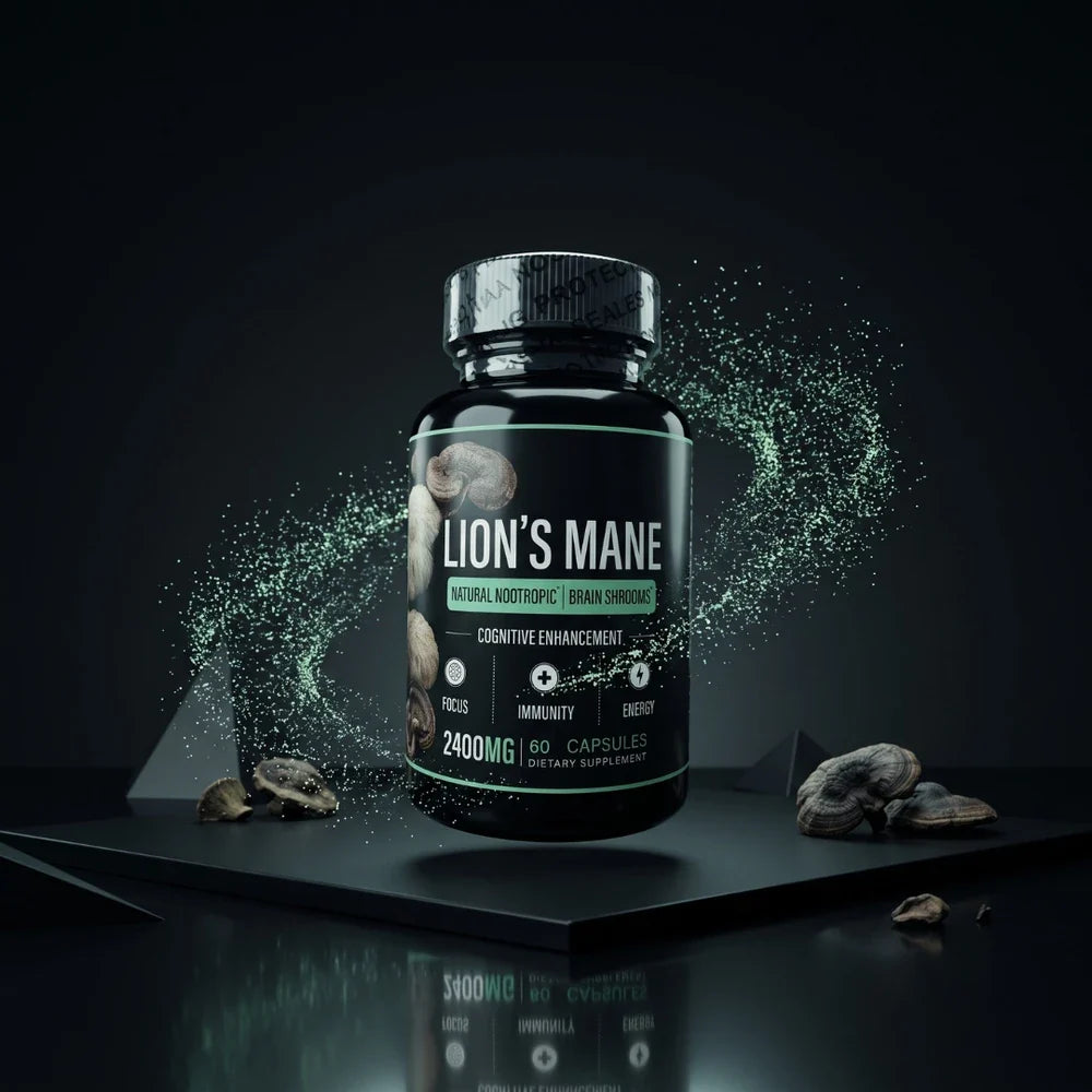 Lion's Mane Brain Shrooms Memory Focus Supplement