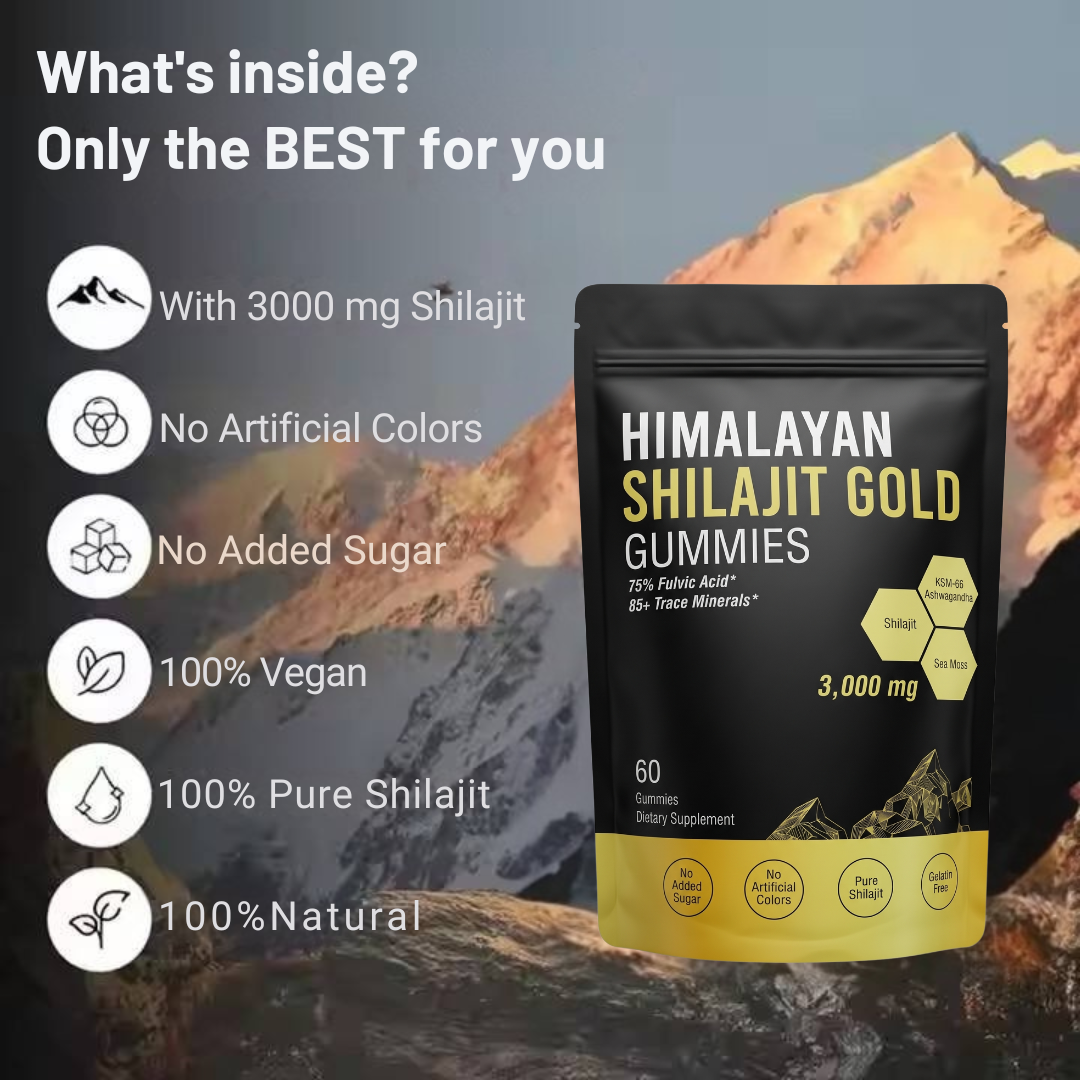 Himalayan Shilajit Gold Energy Mental Clarity Supplement Gummies