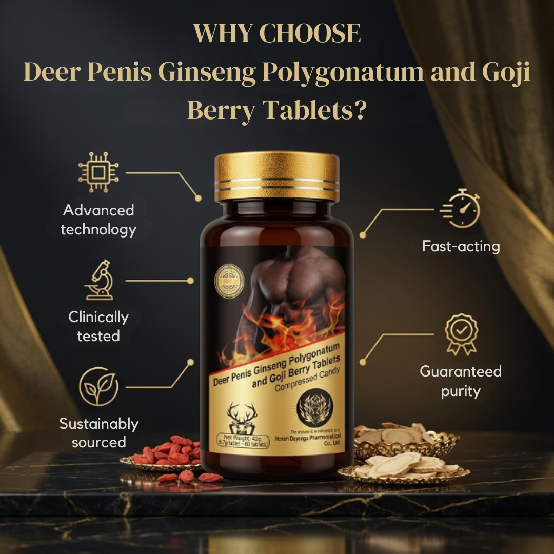 Deer Penis Ginseng Polygonatum Goji Berry Male Vitality Tablets