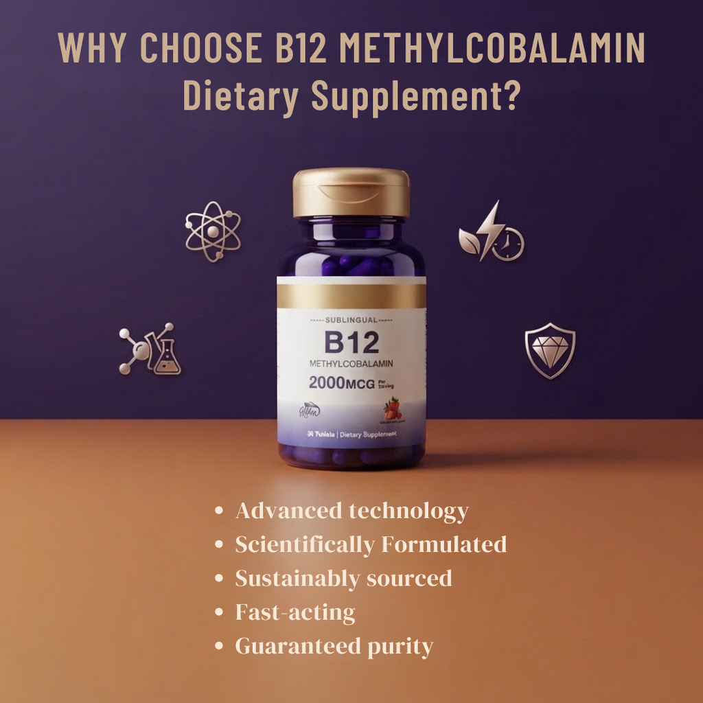 Methylcobalamin B12 Dietary Supplement Capsules for Energy Support