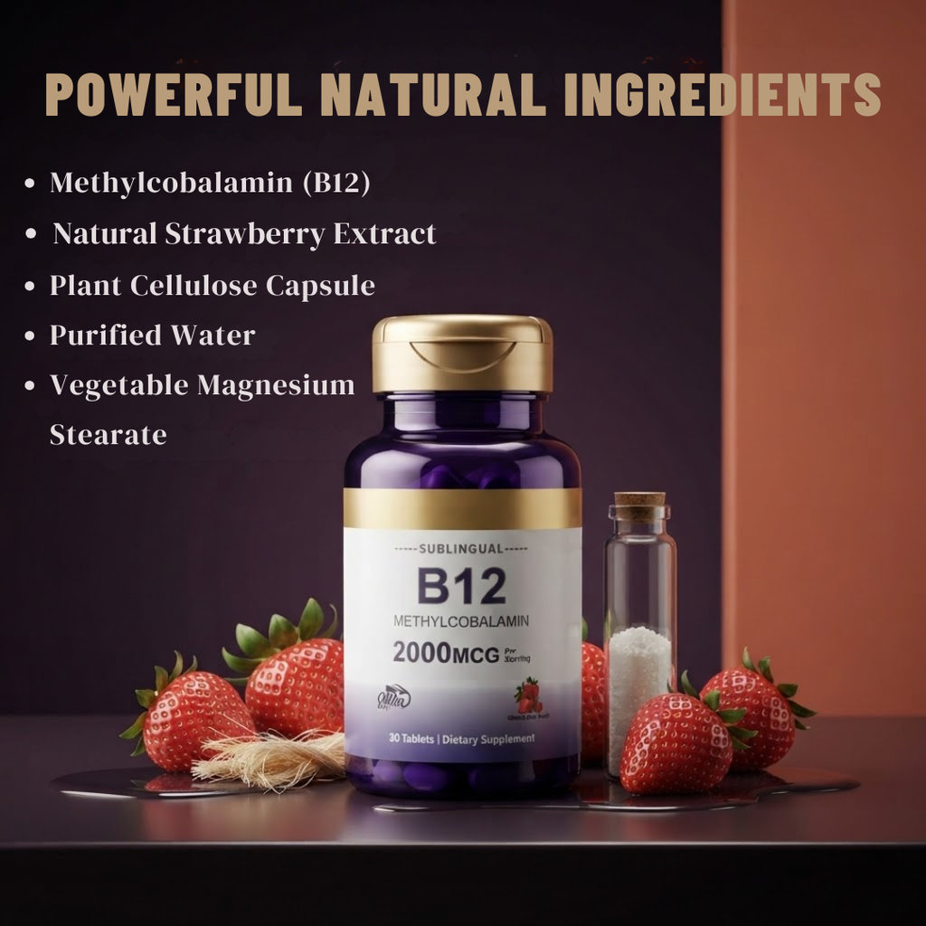 Methylcobalamin B12 Dietary Supplement Capsules for Energy Support