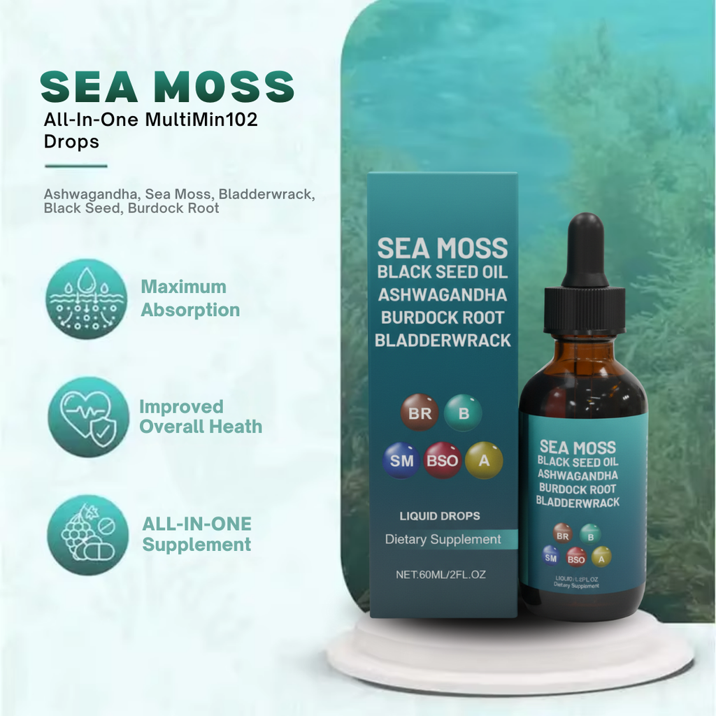 Sea Moss Liquid Drops Stamina Vitality Supplement