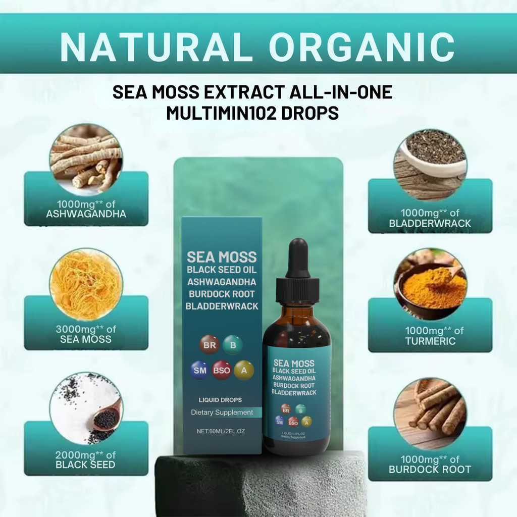 Sea Moss Liquid Drops Stamina Vitality Supplement